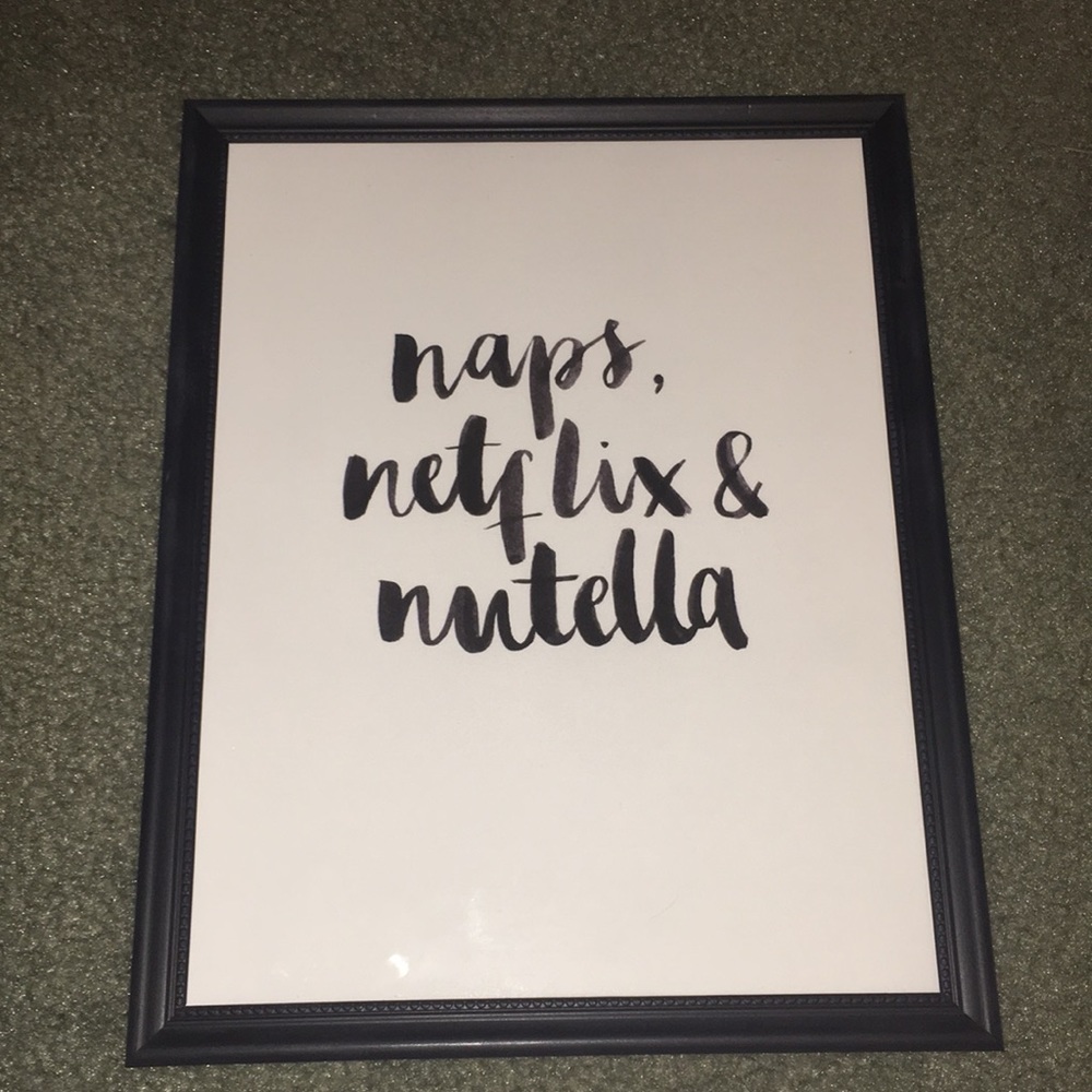Naps, Netflix & Nutella frame!!